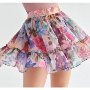 Francesca’s Floral Mini Ruffle Skirt – Shellina Flippy – Size S